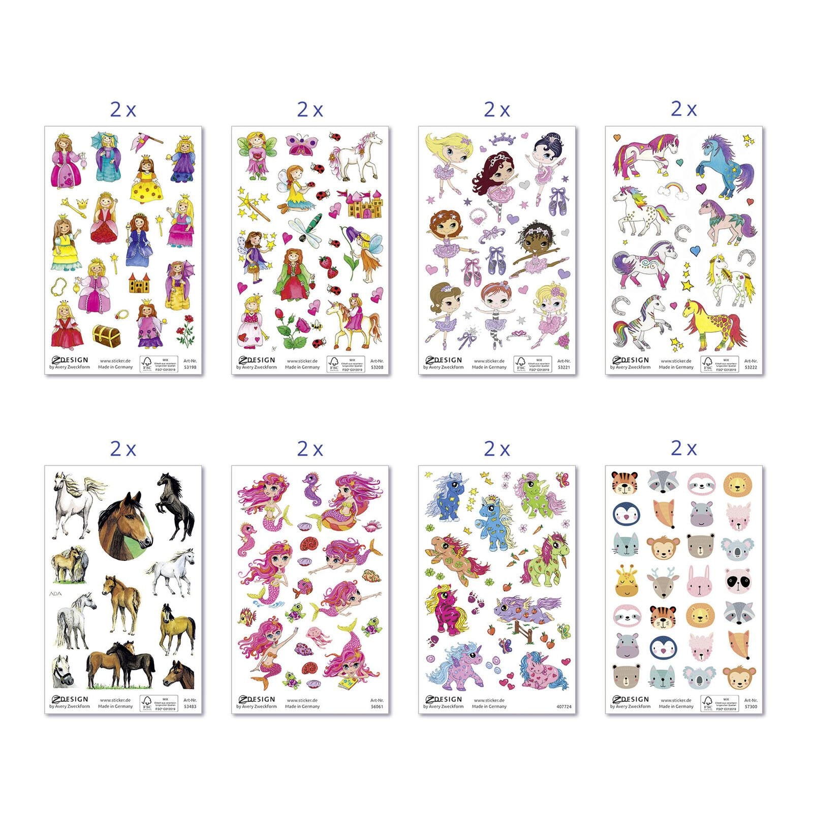 AVERY Zweckform Aufkleber-Set für Mädchen
