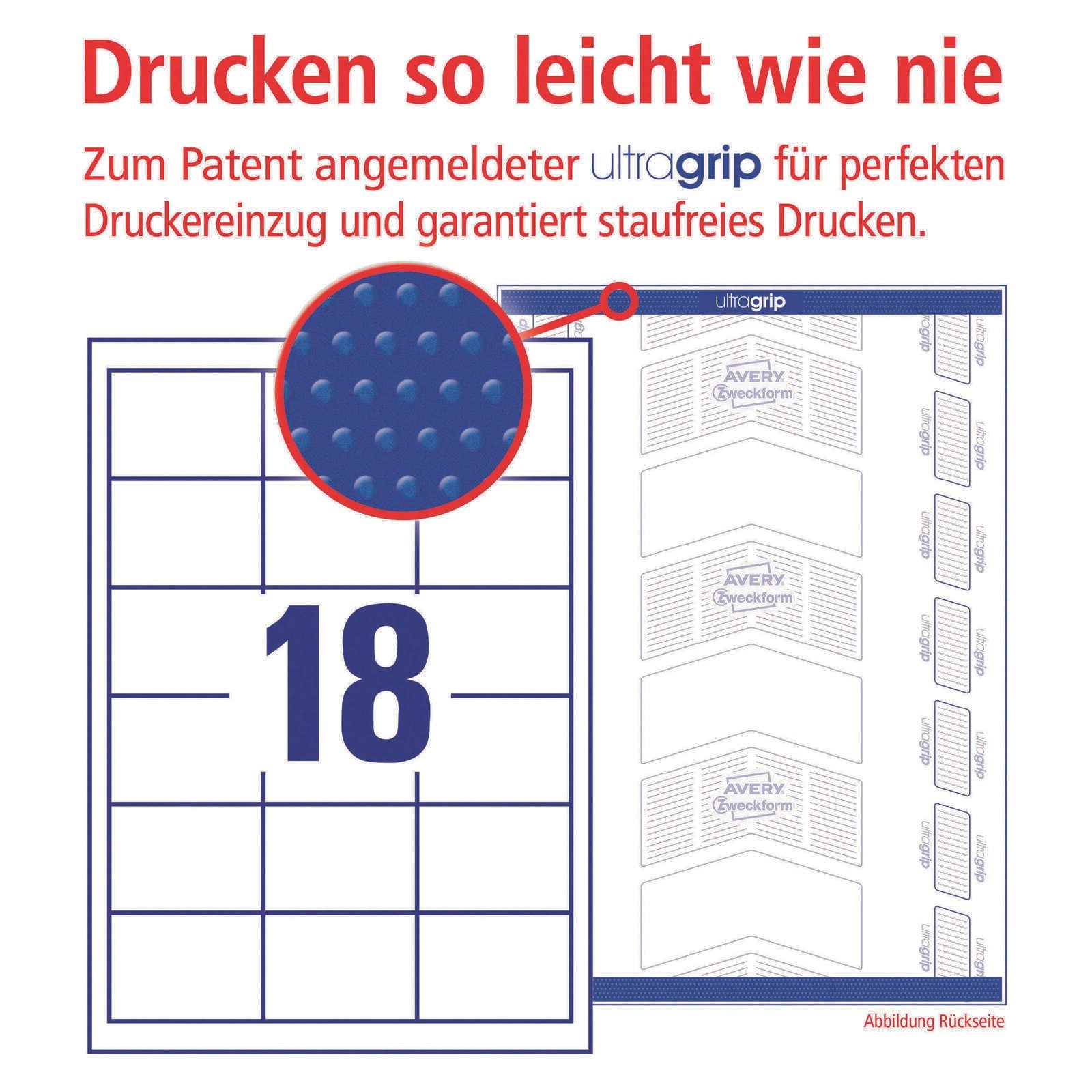 AVERY Zweckform Etiketten 3671 weiß 64,0 x 45,0 mm