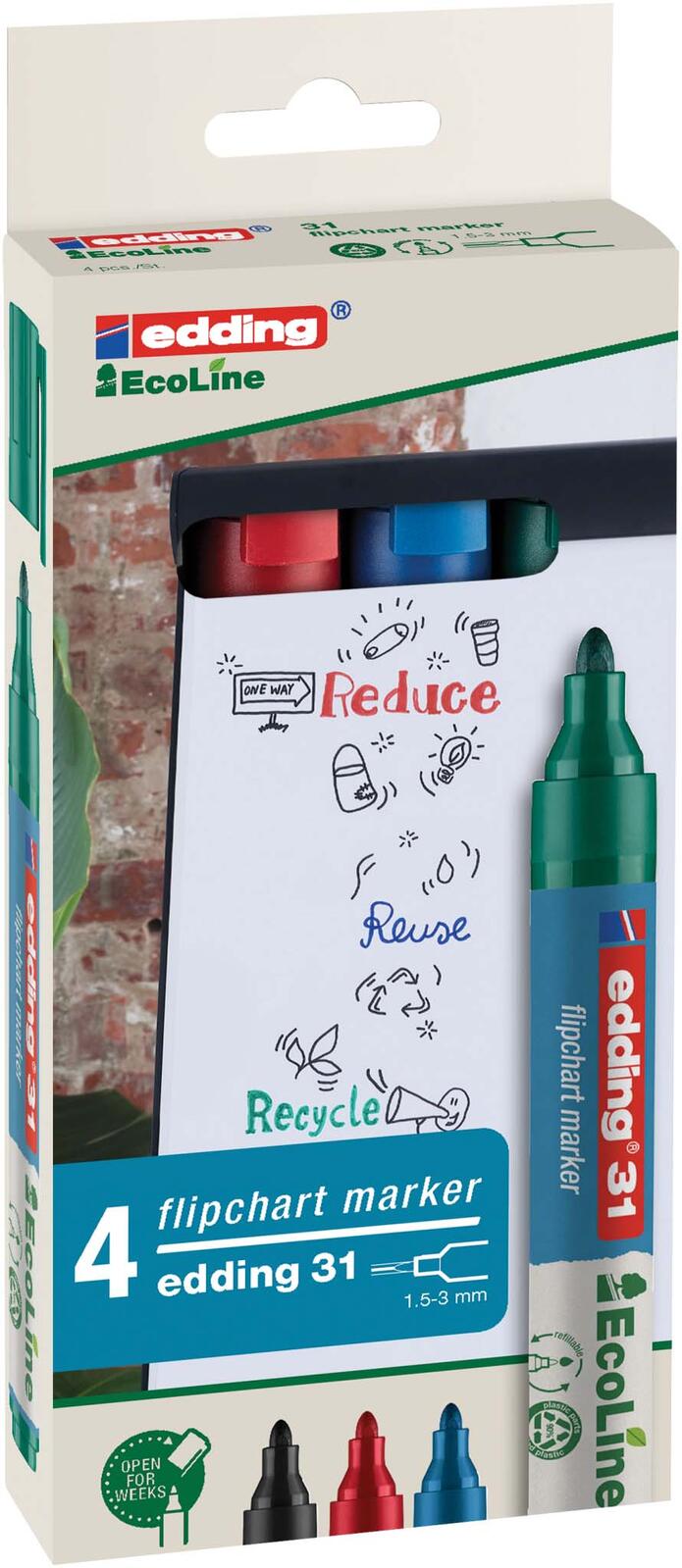 edding 31 Flipchart-Marker 1.5 - 3.0 mm Mehrfarbig