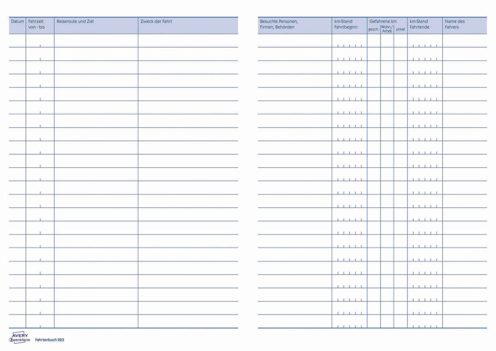 AVERY Zweckform Fahrtenbuch, Pkw mit Jahresabrechnung Formularbuch + GRATIS 1 St.