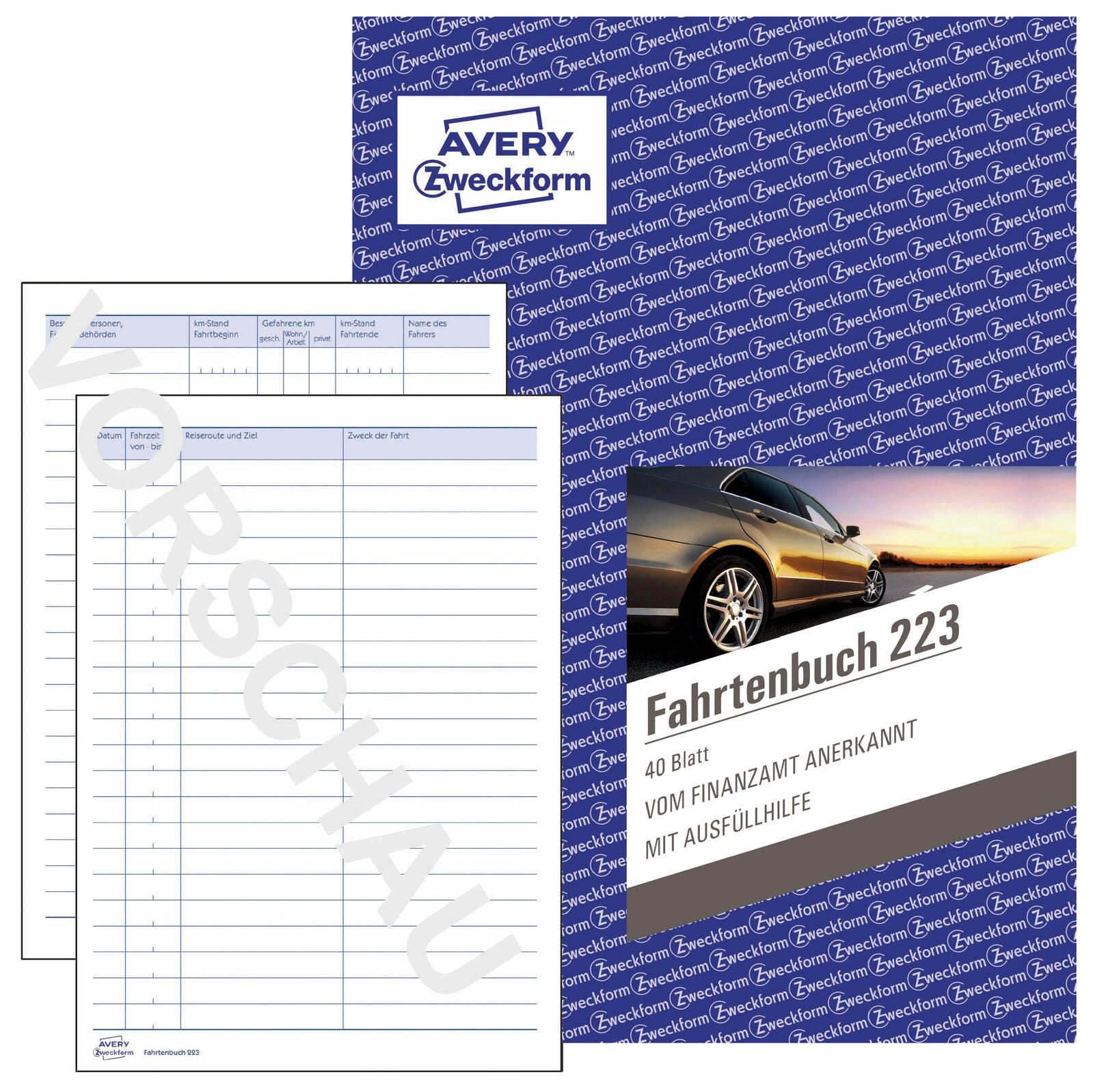 AVERY Zweckform Fahrtenbuch, Pkw mit Jahresabrechnung Formularbuch + GRATIS 1 St.