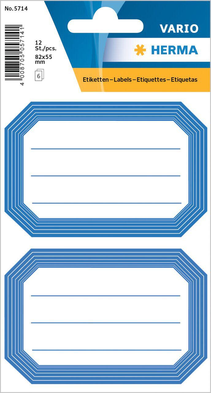 HERMA Schuletiketten blauer Rand