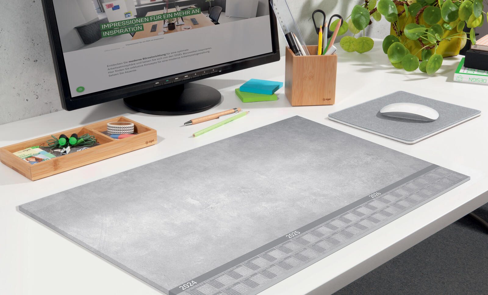 SIGEL Schreibtischunterlage 59,5 x 41,0 cm grau