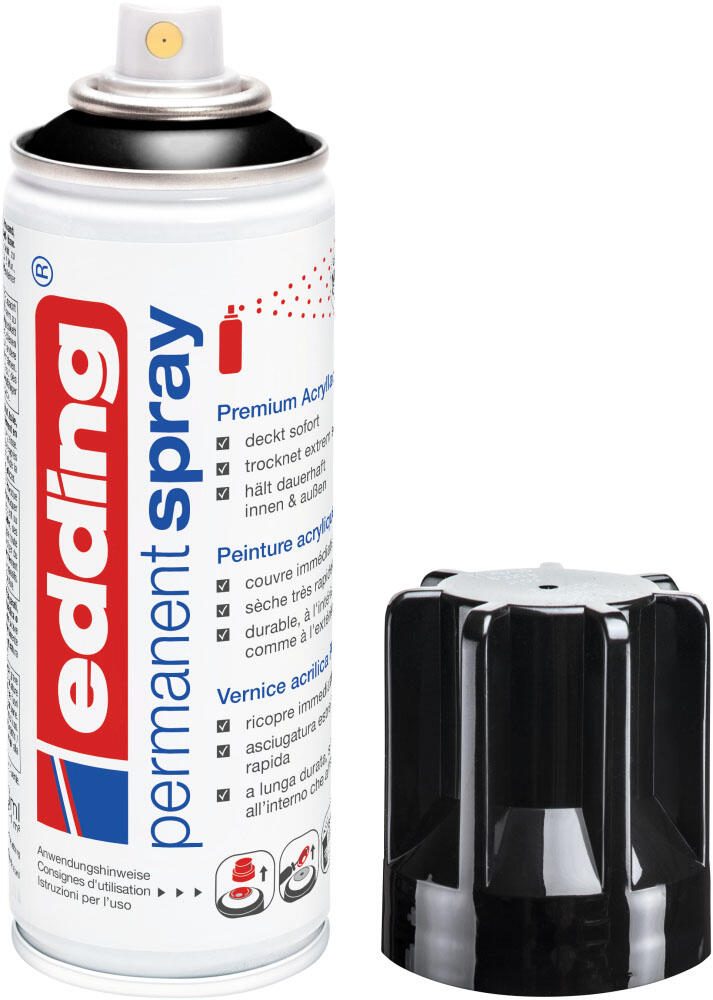 edding Acrylspray Sprühfarbe tiefschwarz glänzend