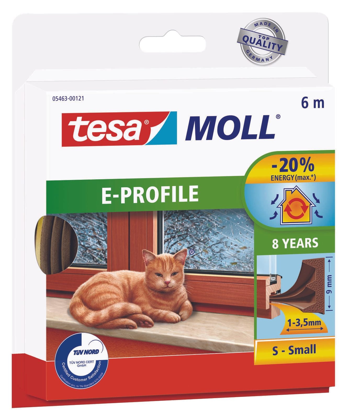 tesa Dichtungsbänder tesamoll E-Profil Gummidichtung 9 mm x 6 m braun