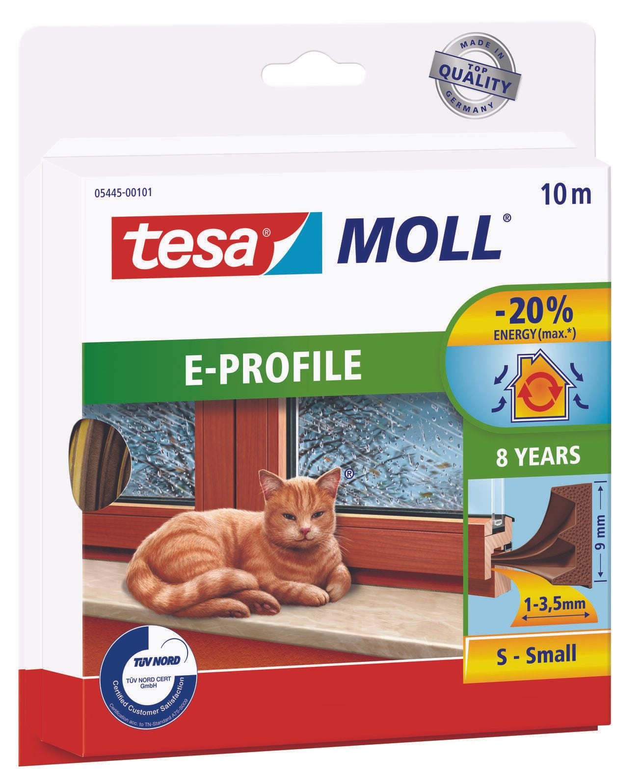 tesa Dichtungsbänder tesamoll E-Profil Gummidichtung 9 mm x 10 m braun
