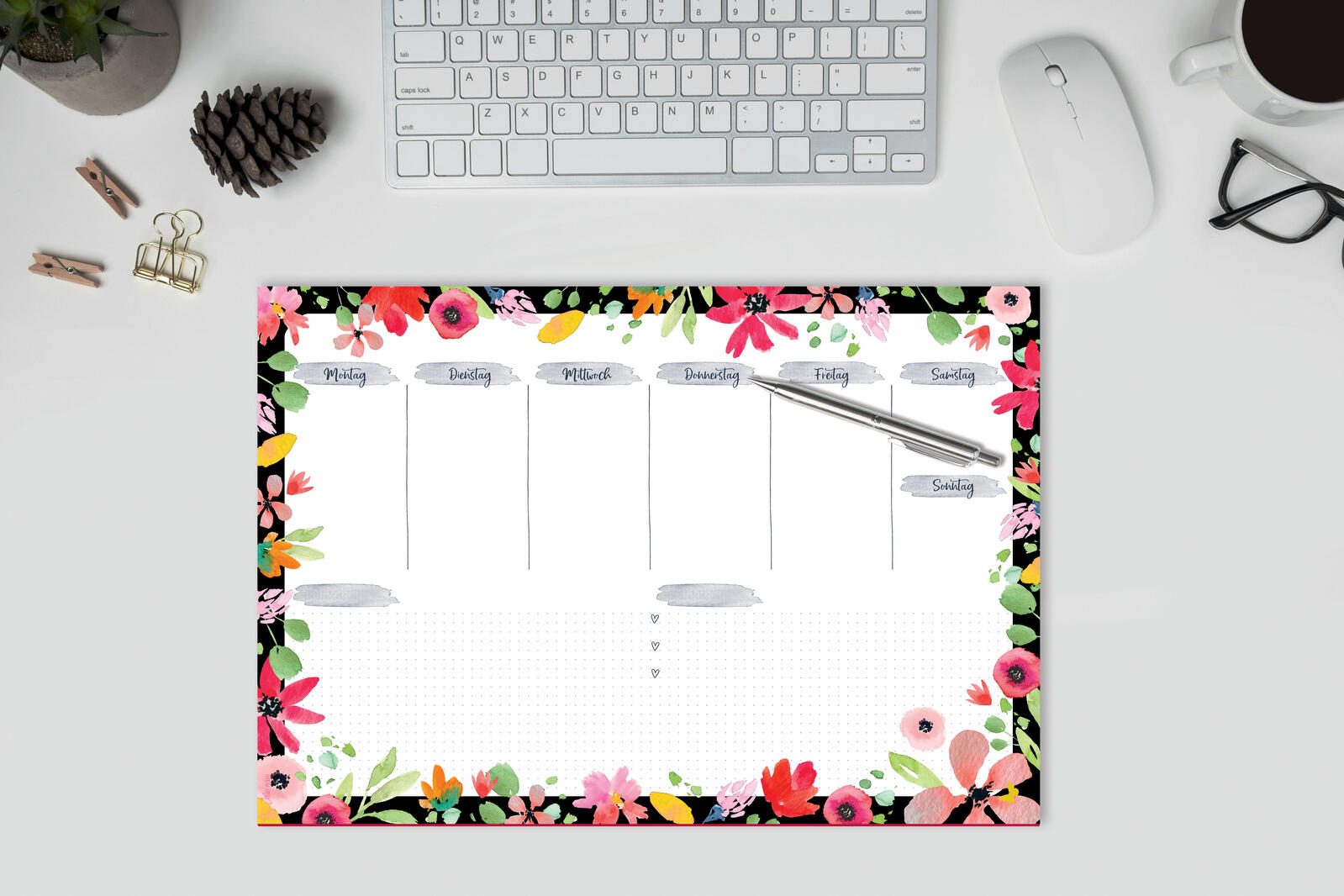 SIGEL Schreibtischunterlage 42,0 x 29,7 cm weiß/bunt