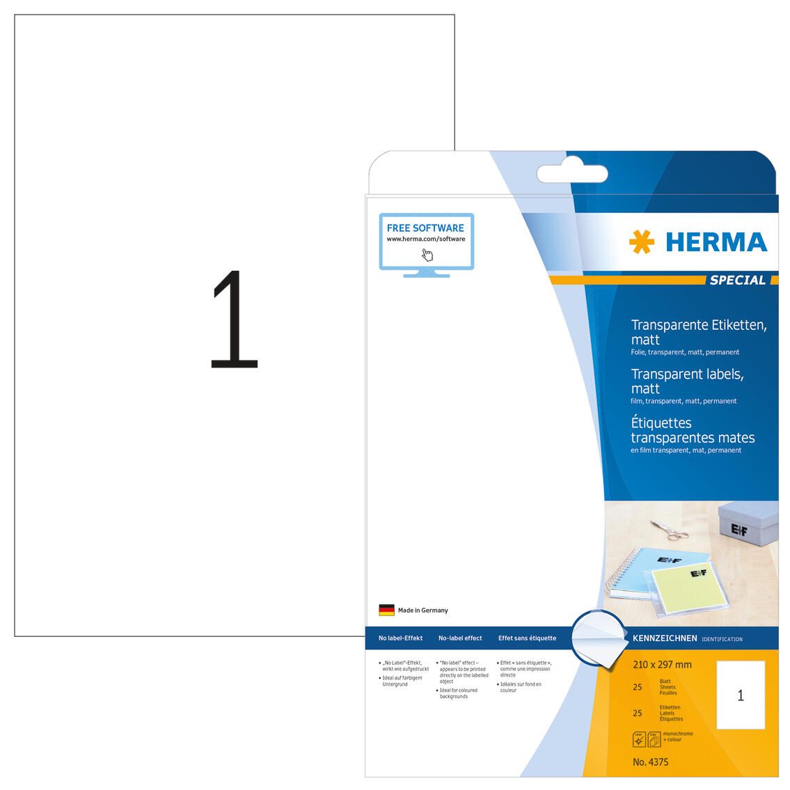HERMA Folienetiketten 210,0 x 297,0 mm