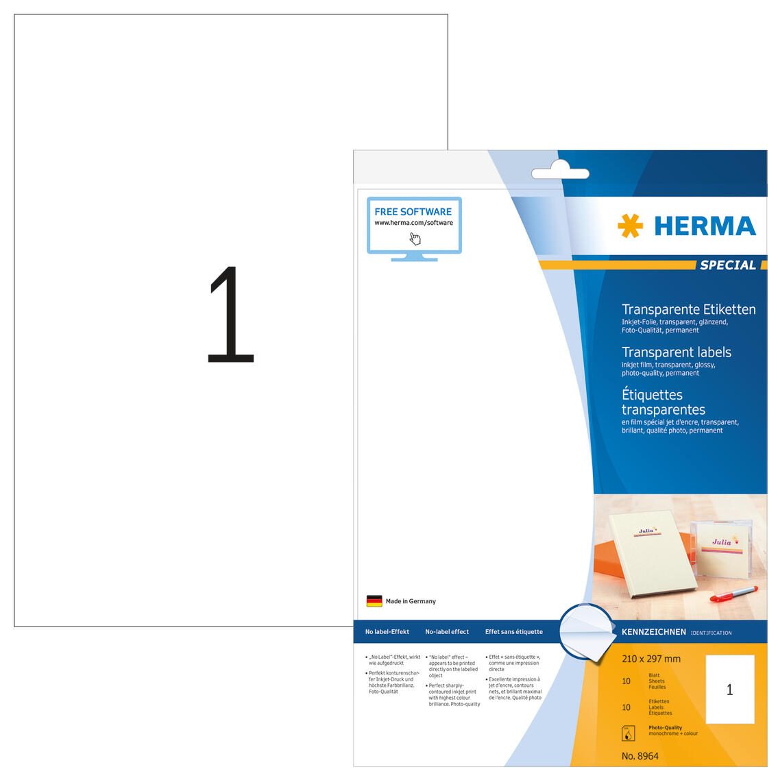 HERMA Folienetiketten 210,0 x 297,0 mm