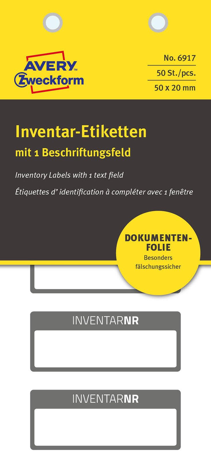 AVERY Zweckform Inventaretiketten 50,0 x 20,0 mm