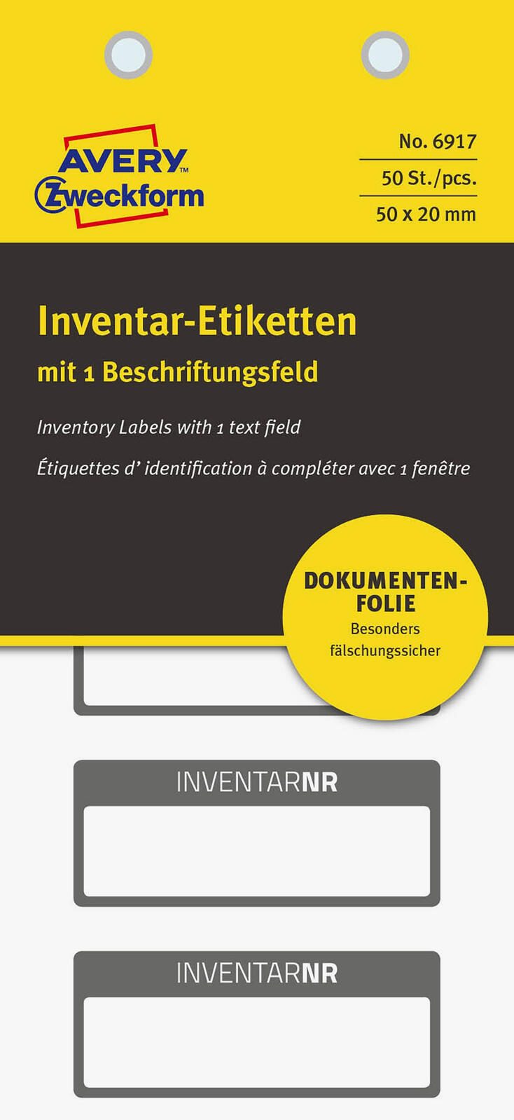 AVERY Zweckform Inventaretiketten 50,0 x 20,0 mm