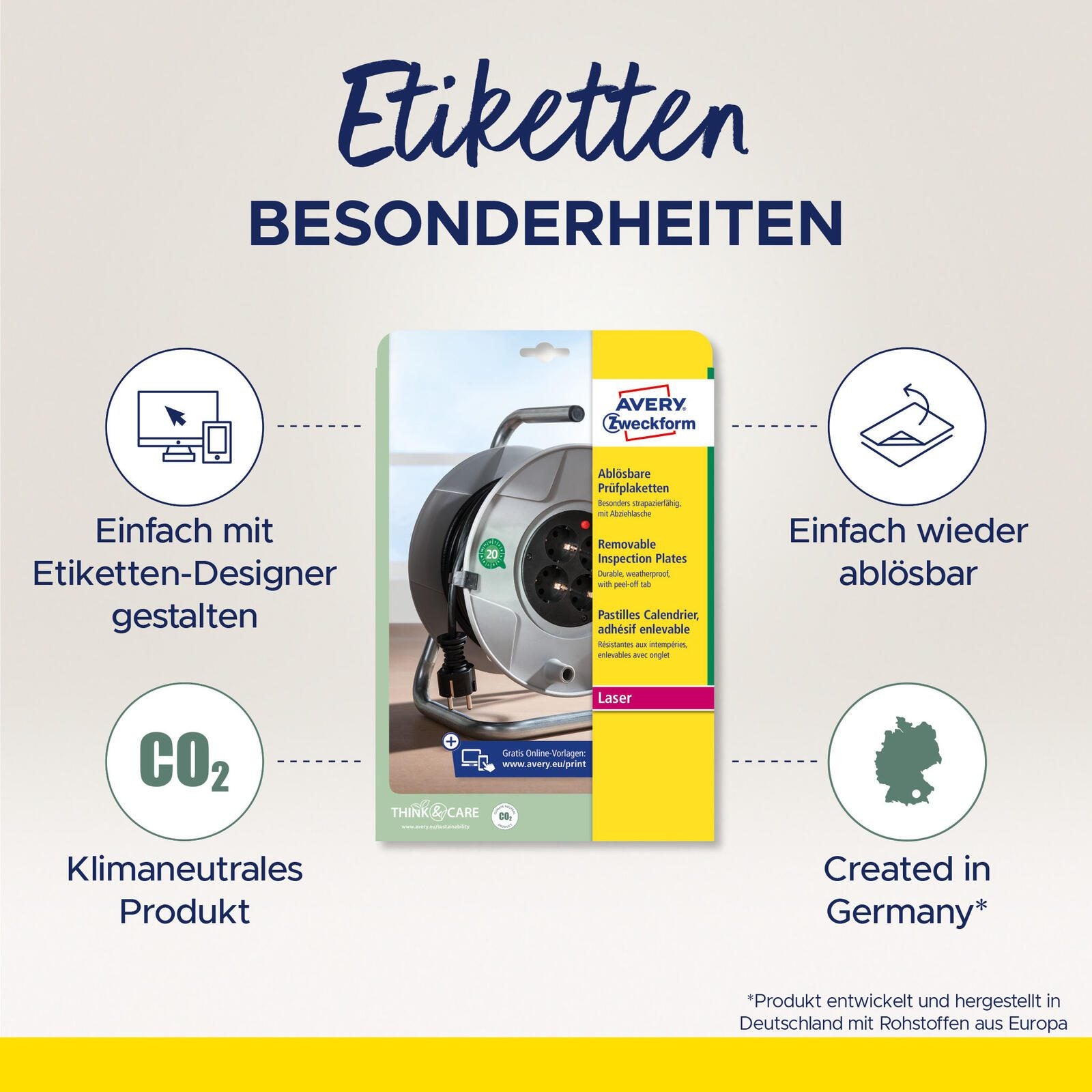 AVERY Zweckform Prüfplaketten 30,0 x 30,0 mm