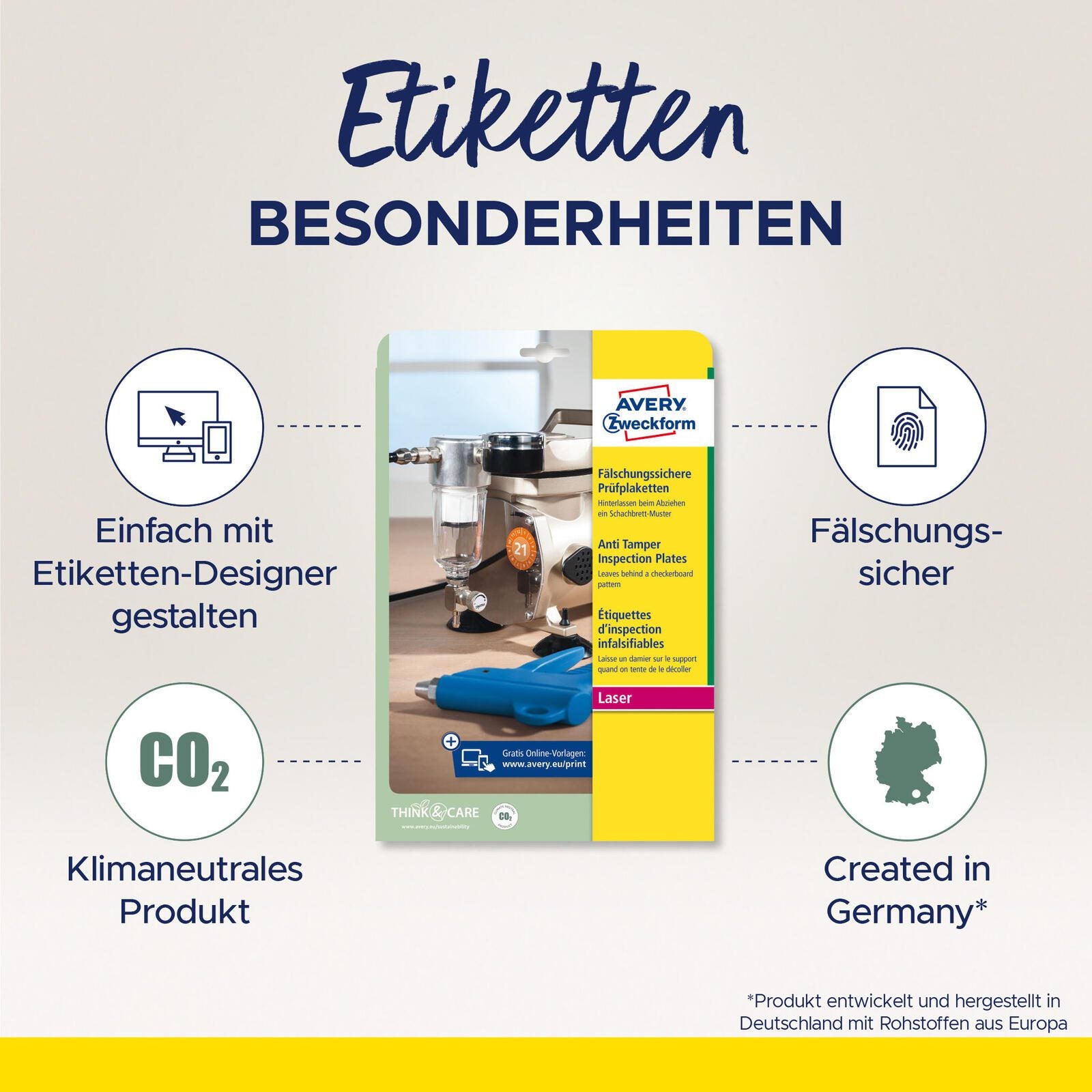 AVERY Zweckform Prüfplaketten 30,0 x 30,0 mm