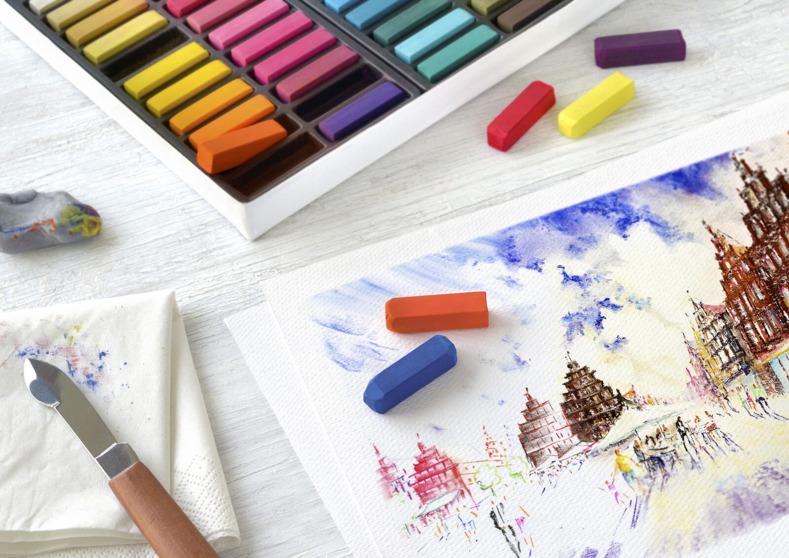 FABER-CASTELL Pastellkreide Mehrfarbig