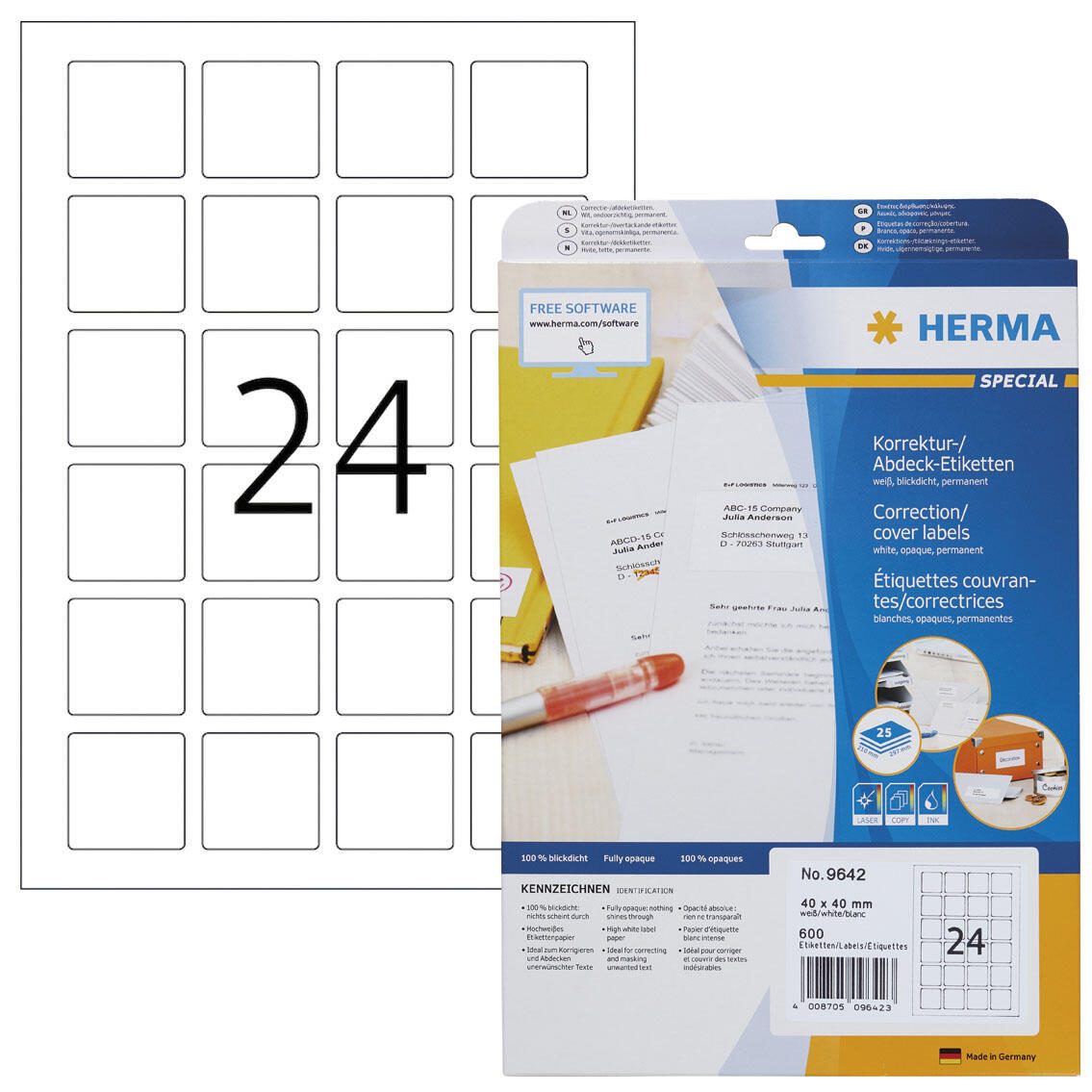 HERMA QR-Code-Etiketten 9642 weiß 40,0 x 40,0 mm