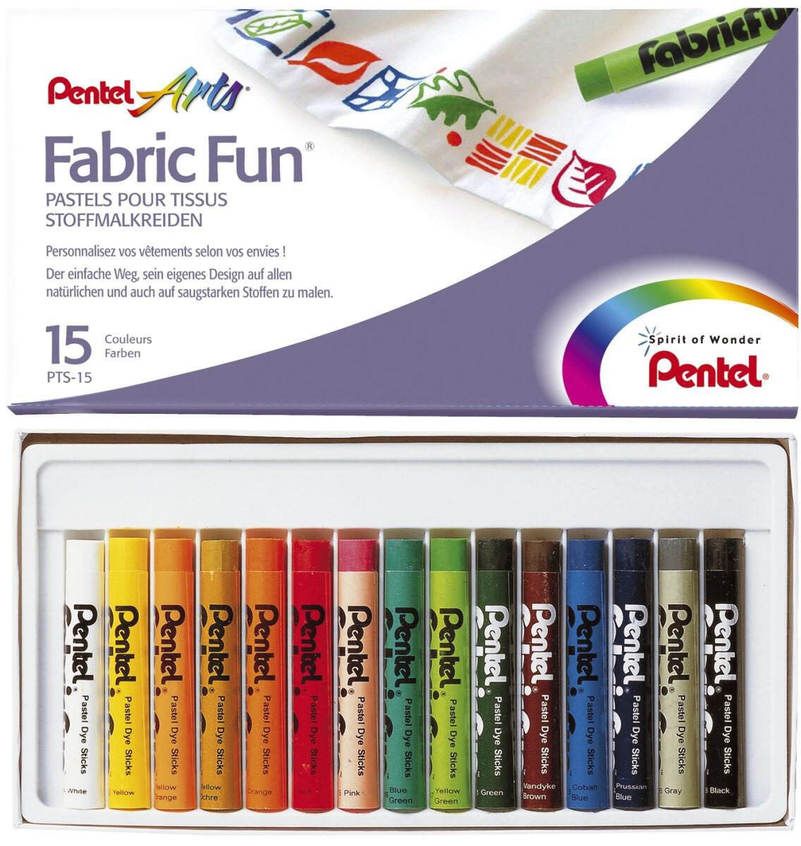 Pentel Stoffmalkreide Mehrfarbig