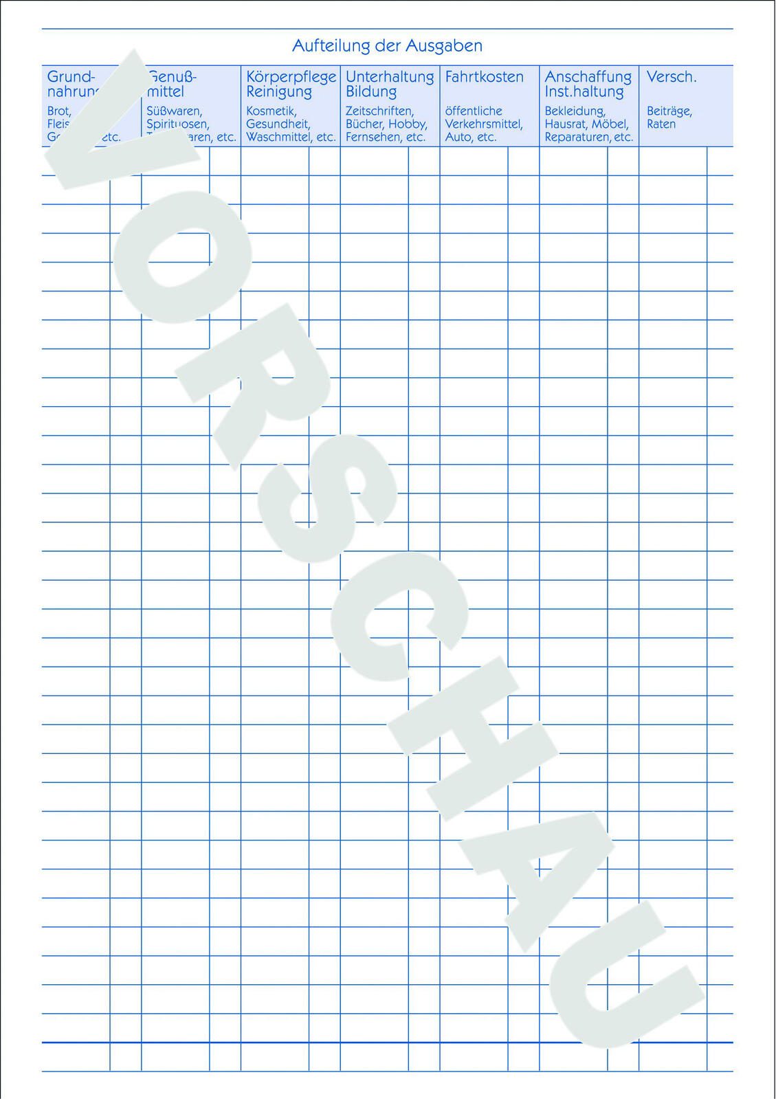 AVERY Zweckform Formularbuch Haushaltsbuch DIN A5 1x 36 Seiten
