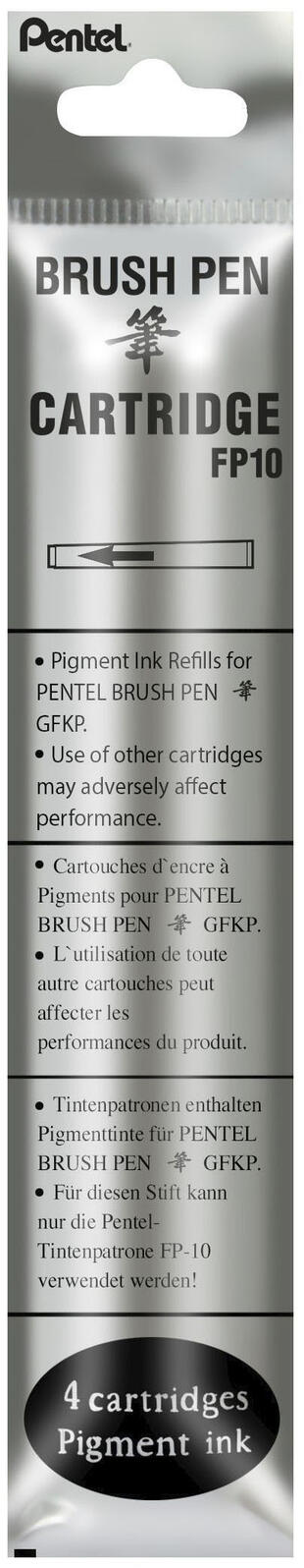 Pentel Tintenpatronen für Brush-Pens schwarz
