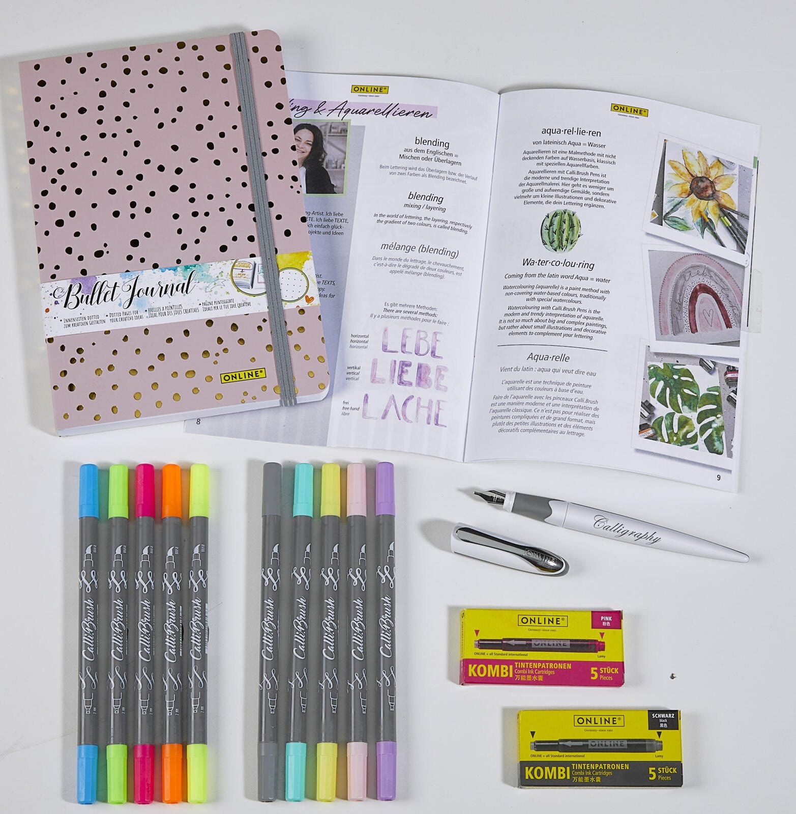 ONLINE® Handlettering-Set Mehrfarbig 0.3 - 1.6 mm