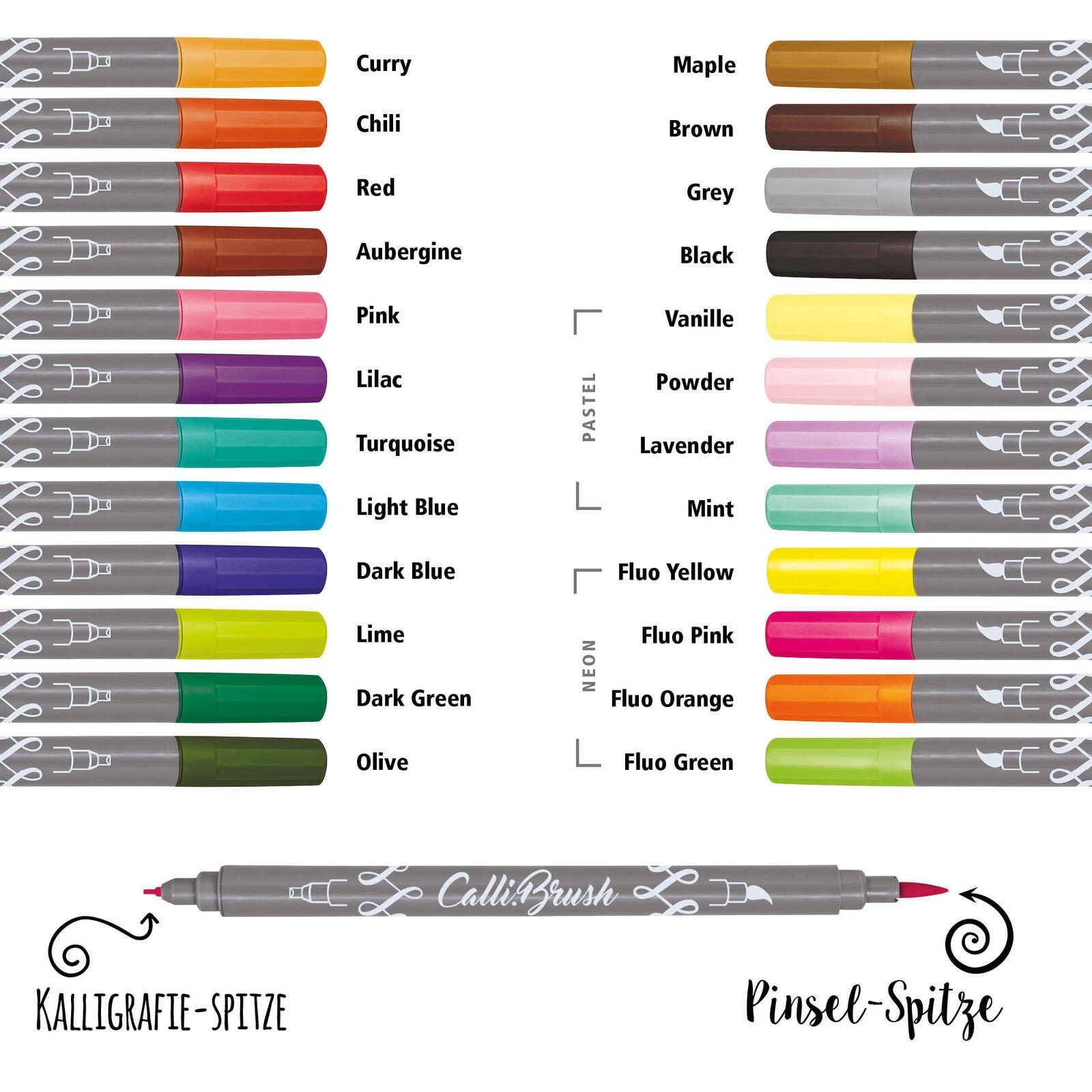 ONLINE® Brush-Pens Mehrfarbig 2.0 mm