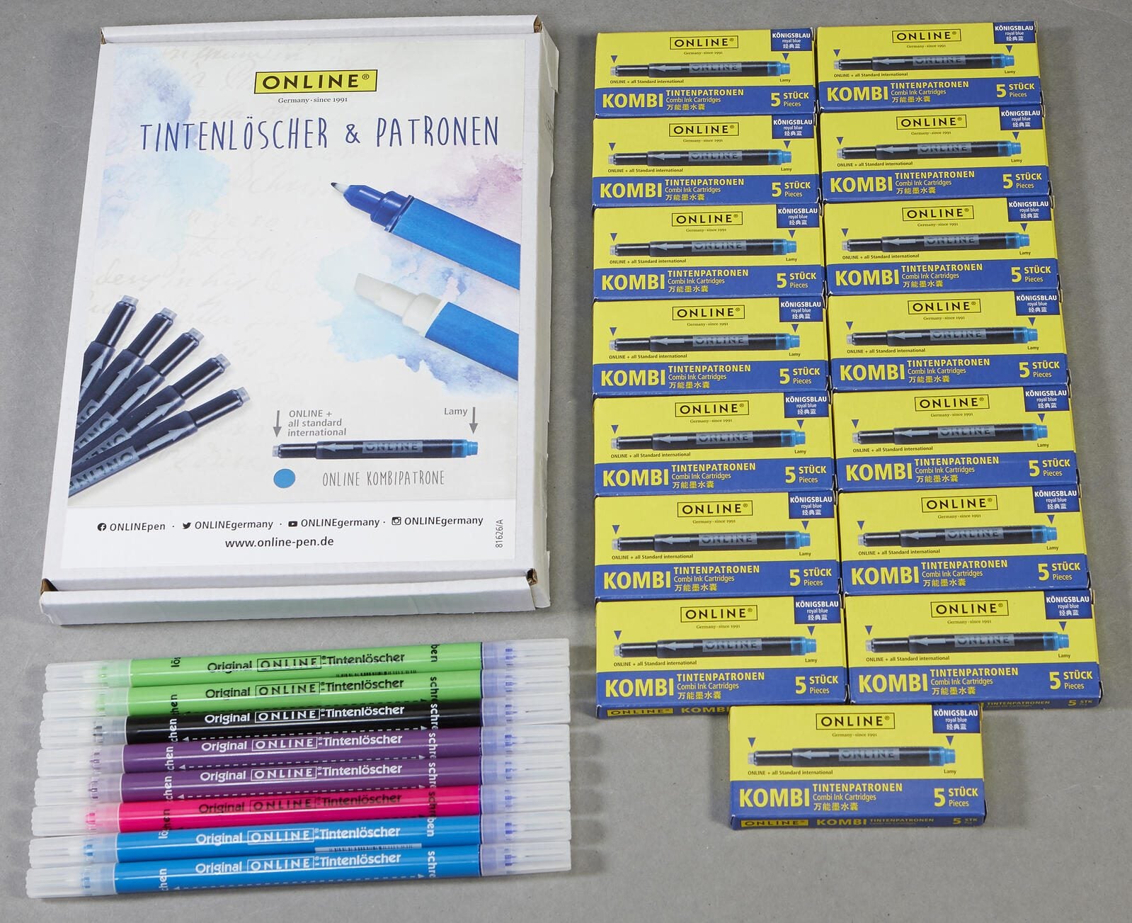 ONLINE® Tintenpatronen und Tintenkiller Set königsblau