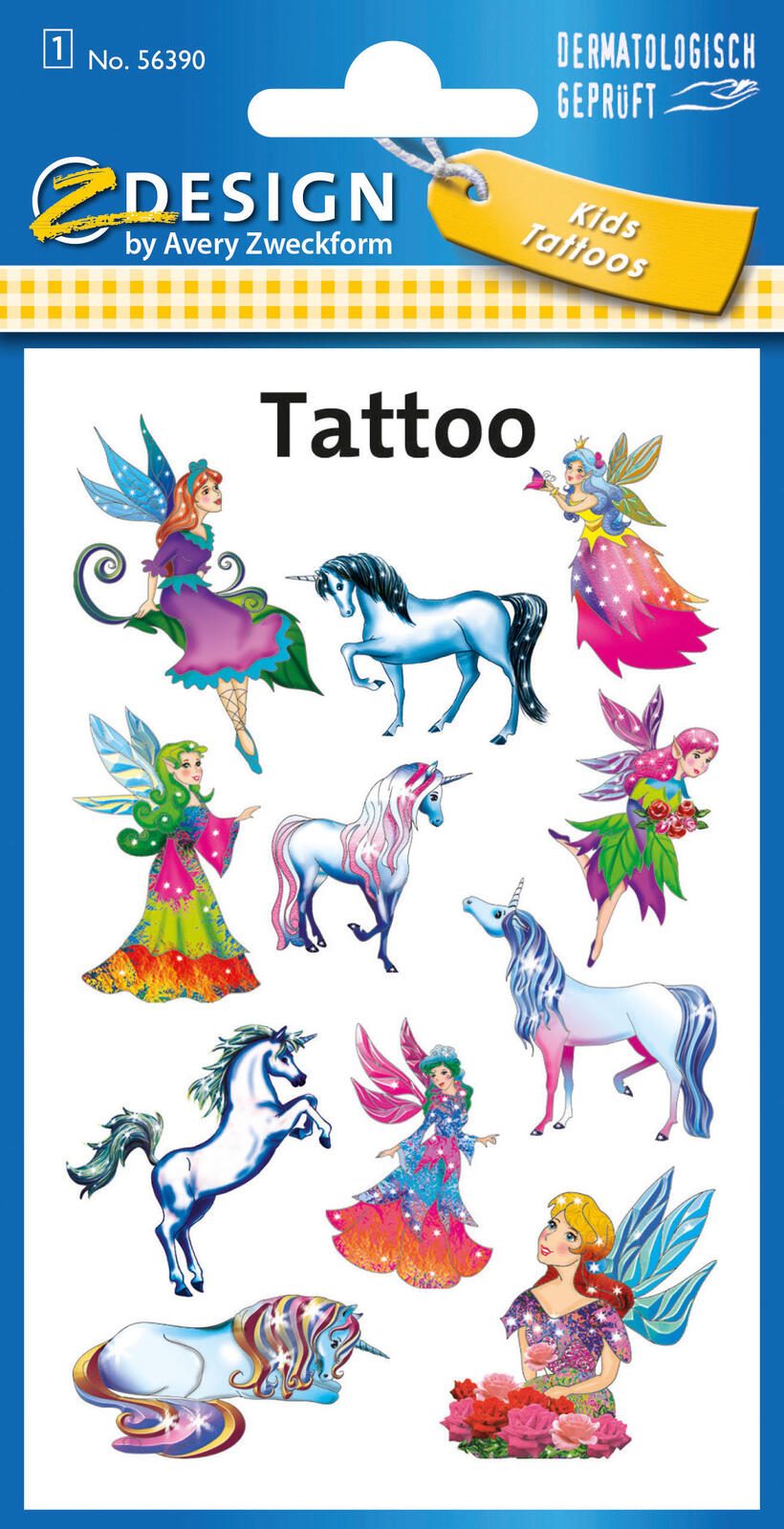 AVERY Zweckform Klebetattoo Elfen, Einhörner