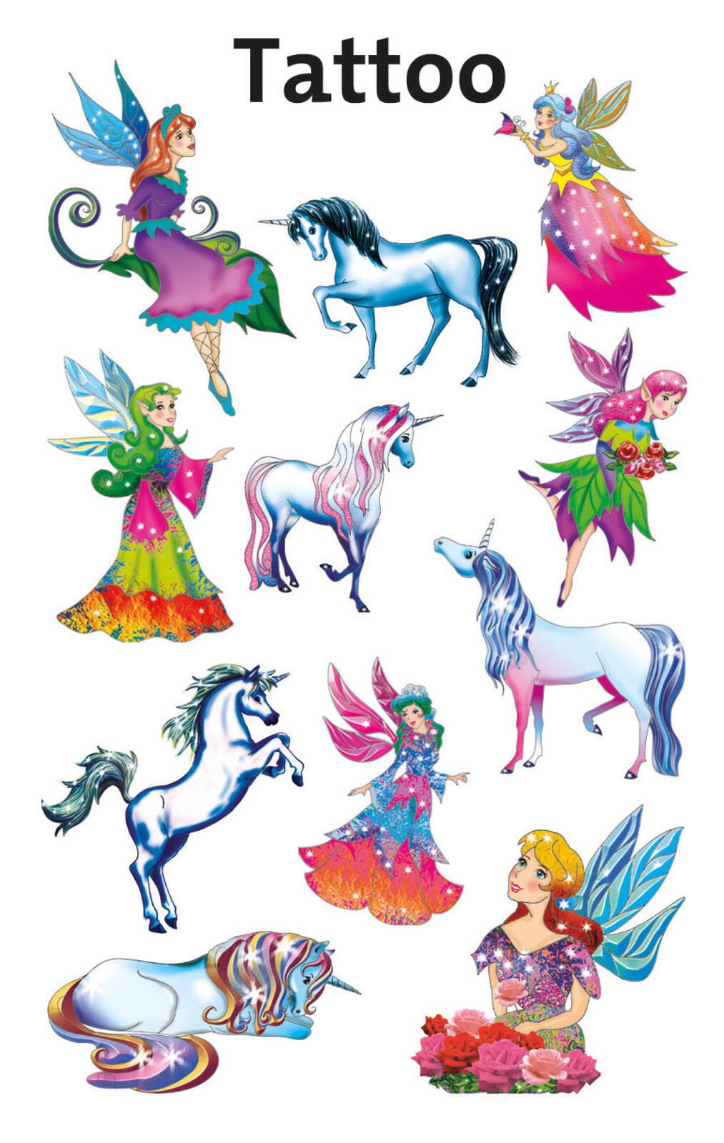 AVERY Zweckform Klebetattoo Elfen, Einhörner