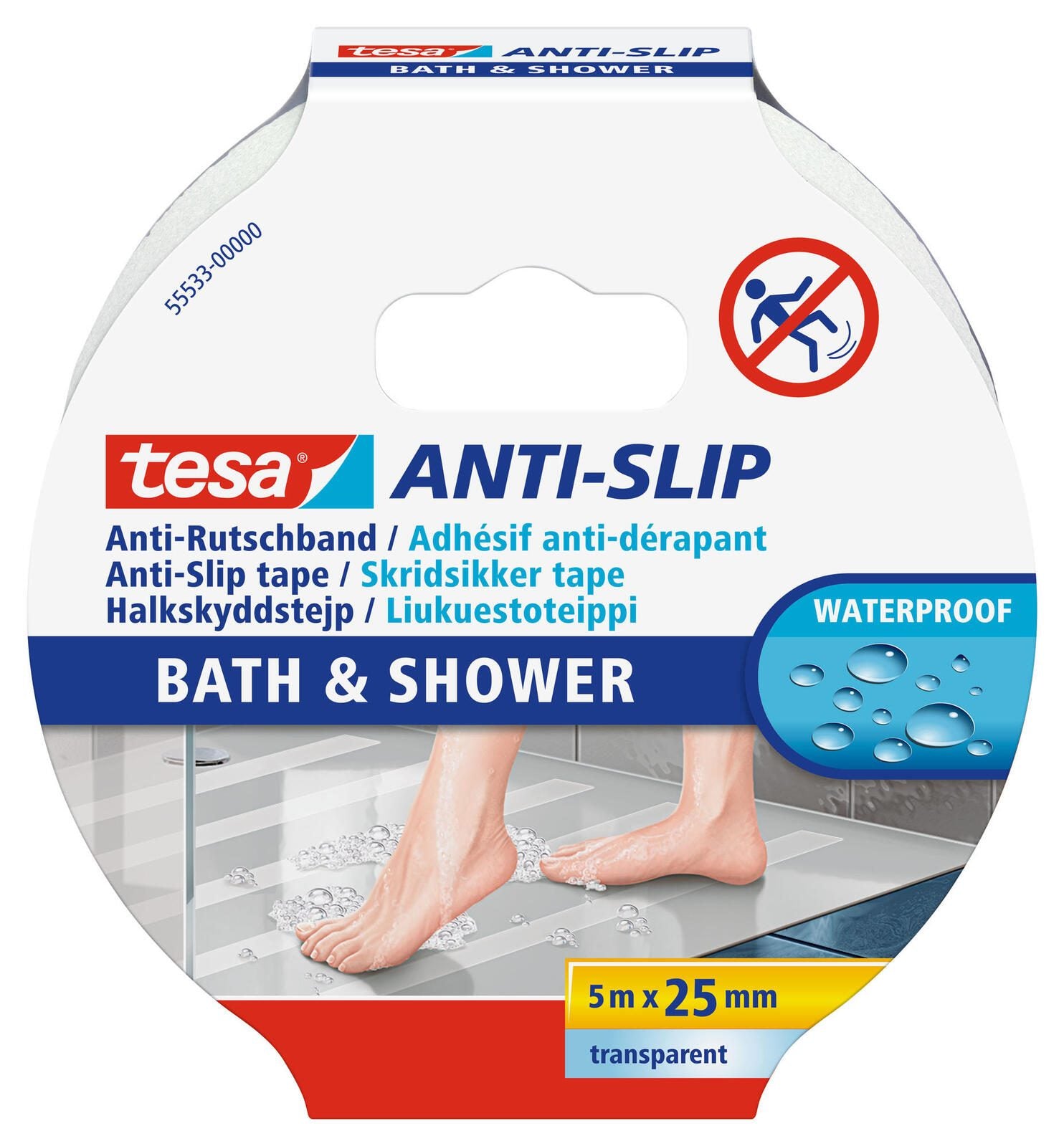 tesa Anti-Rutsch-Band 25 mm x 5 m transparent