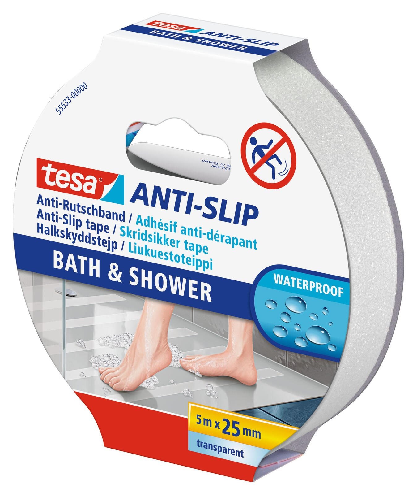 tesa Anti-Rutsch-Band 25 mm x 5 m transparent