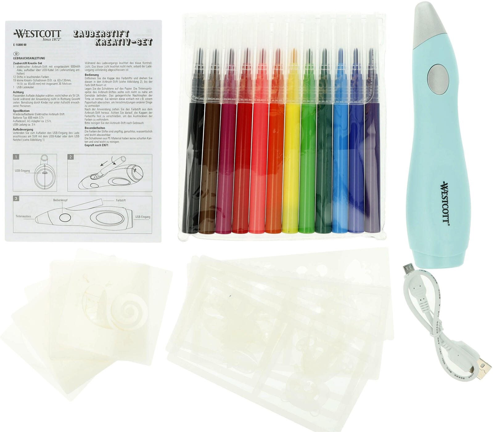 WESTCOTT Airbrushset für Kinder farbsortiert