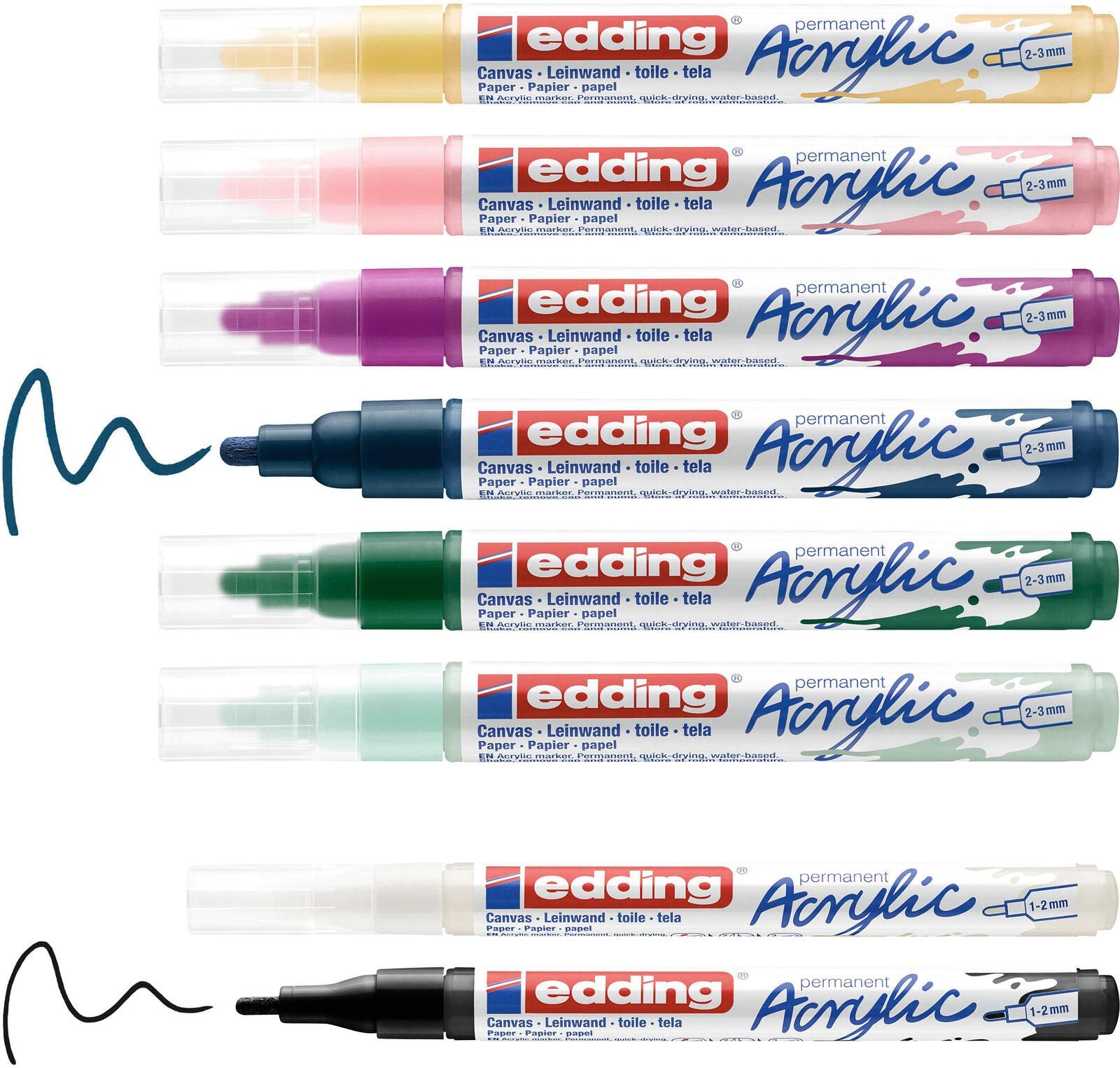edding nordic Acrylstifte-Set 1.0 + 2.0 + 3.0 mm Mehrfarbig