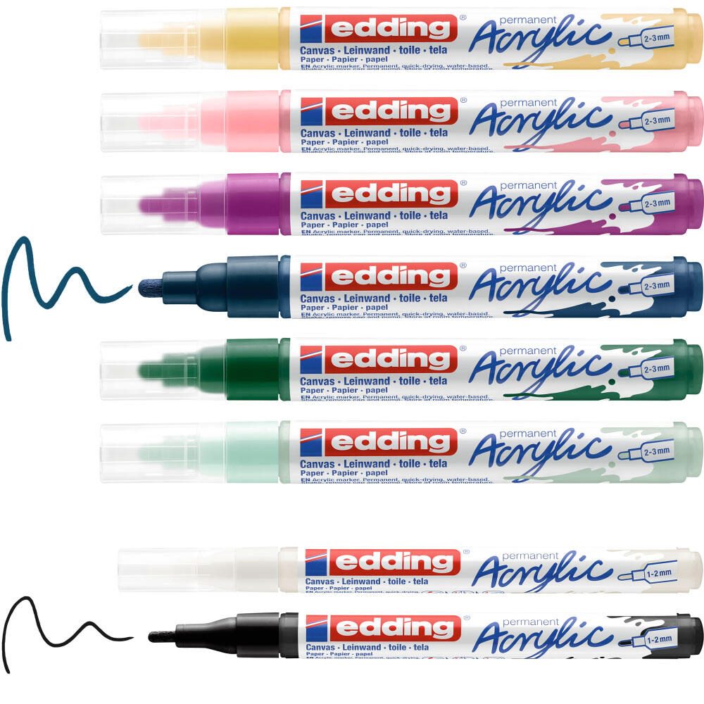 edding nordic Acrylstifte-Set 1.0 + 2.0 + 3.0 mm Mehrfarbig