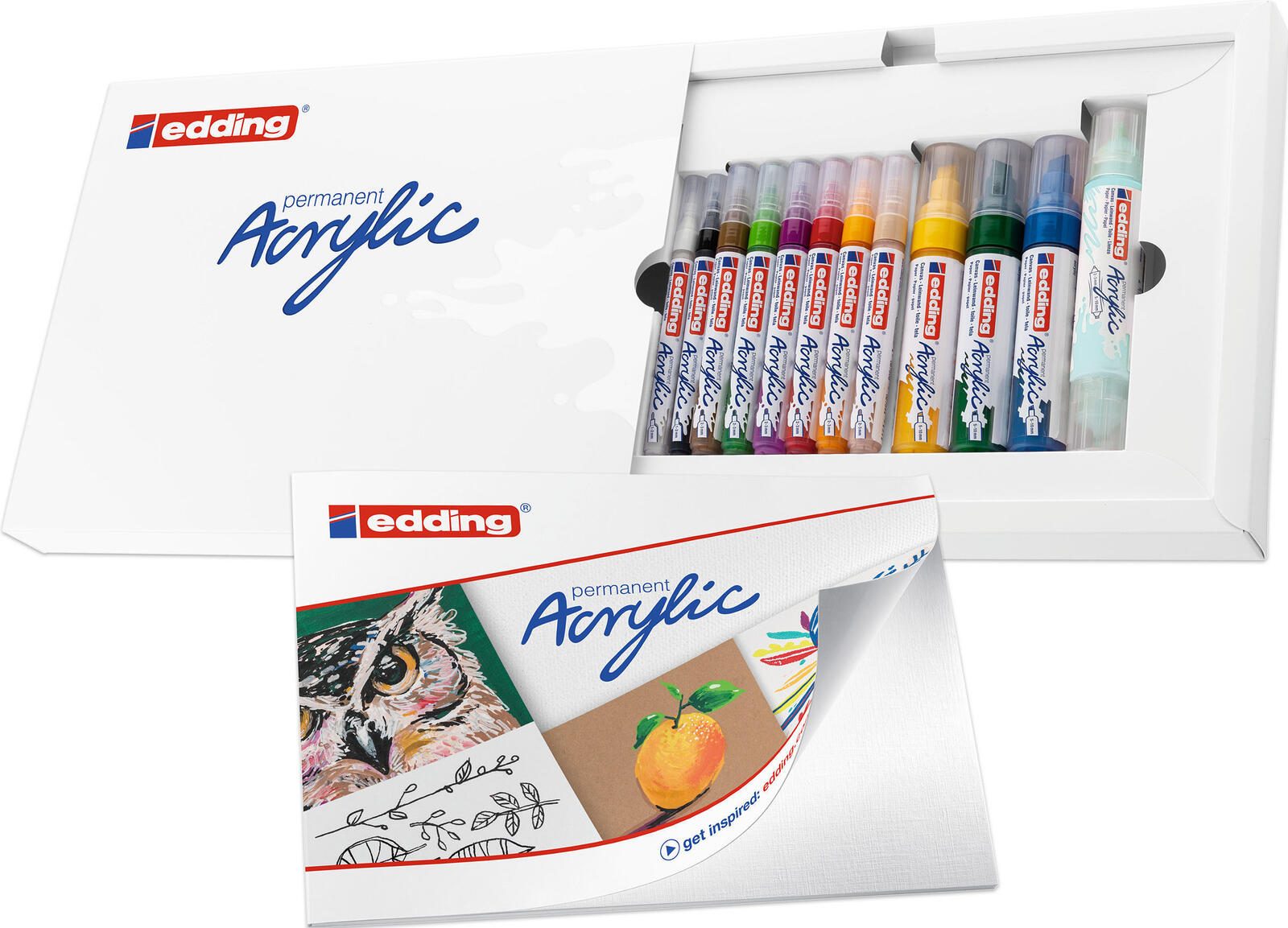 edding basic Acrylstifte-Set 1.0 + 2.0 + 3.0 + 5.0 + 10.0 mm Mehrfarbig