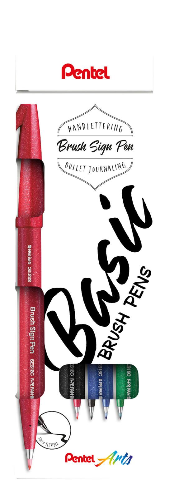 Pentel Brush-Pen Mehrfarbig 0.5 mm