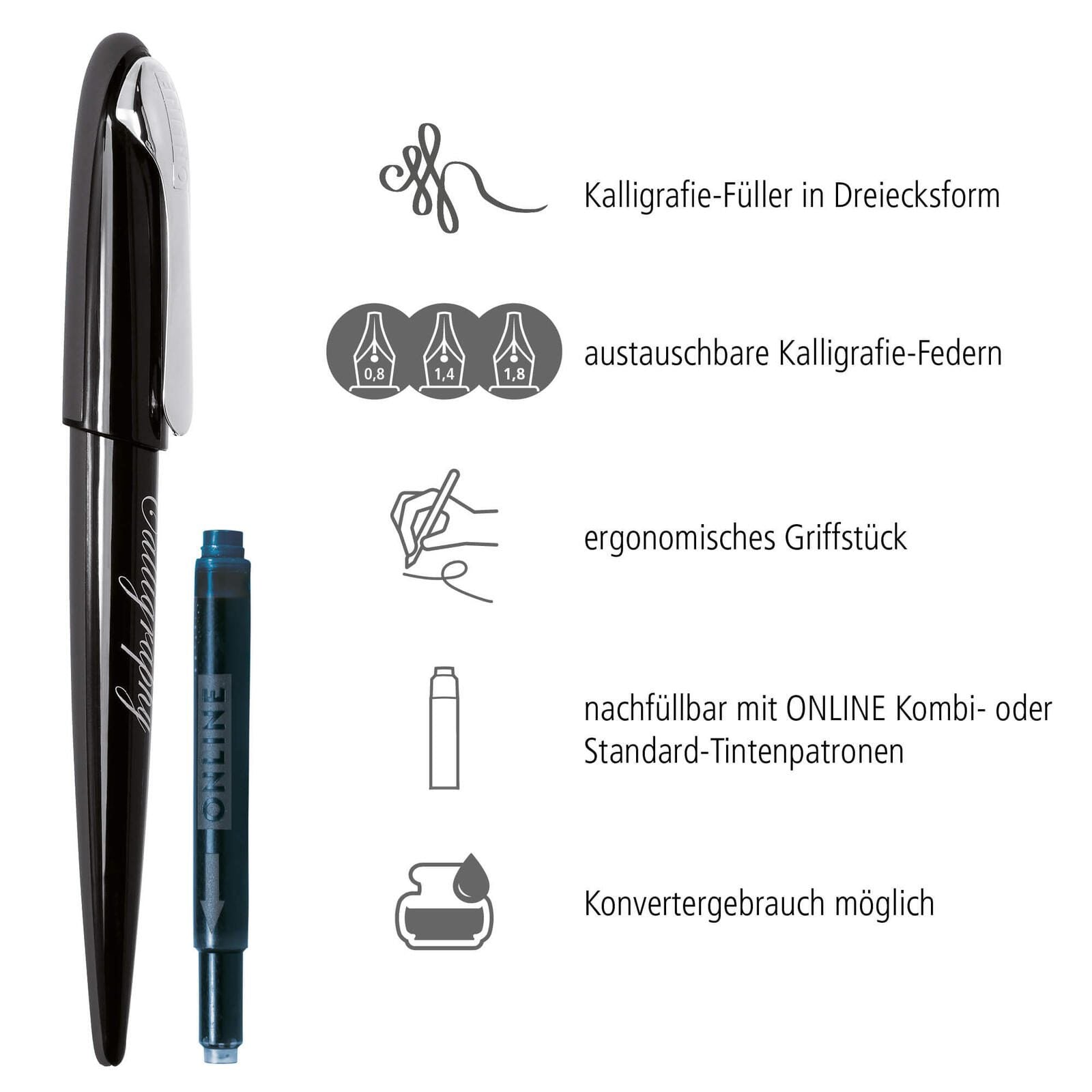 ONLINE® Schreibset Black schwarz
