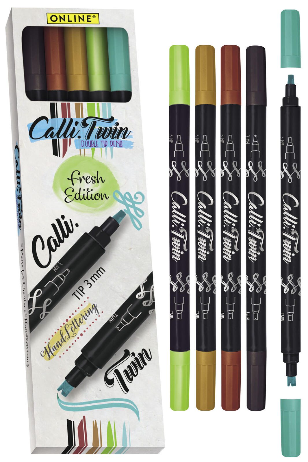 ONLINE® Brush-Pens Mehrfarbig 3.0 mm