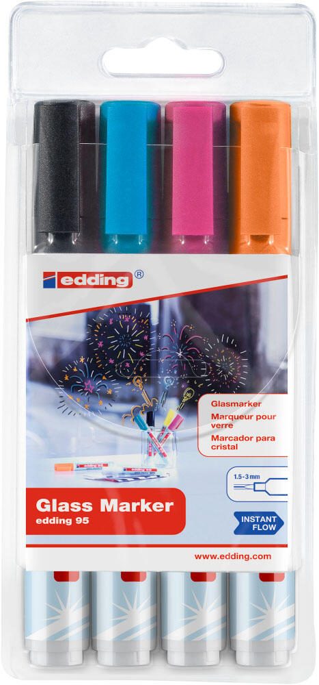 edding 95 Glasboardmarker 1.0 - 5.0 mm Mehrfarbig