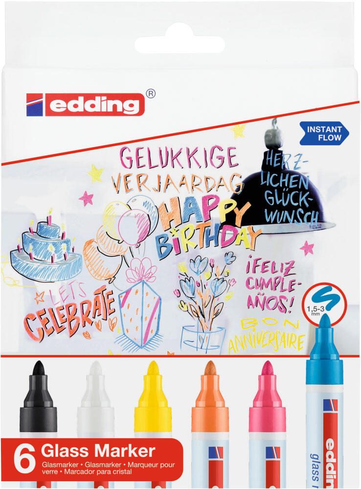 edding 95 Glasboardmarker 1.0 - 5.0 mm Mehrfarbig