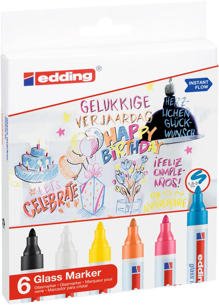 edding 95 Glasboardmarker 1.0 - 5.0 mm Mehrfarbig