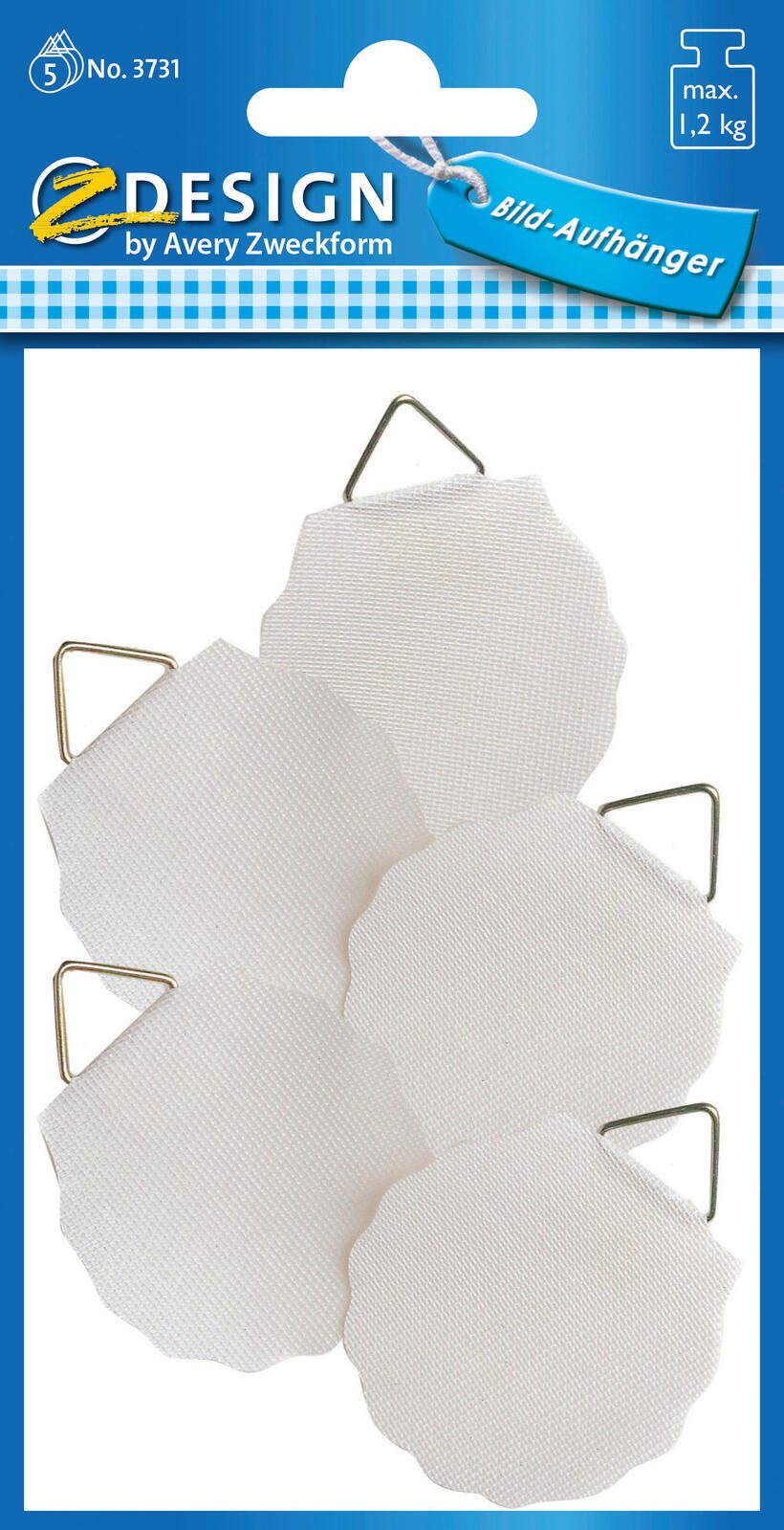 AVERY Zweckform Bildaufhänger selbstklebend 40 mm x 40 mm weiß