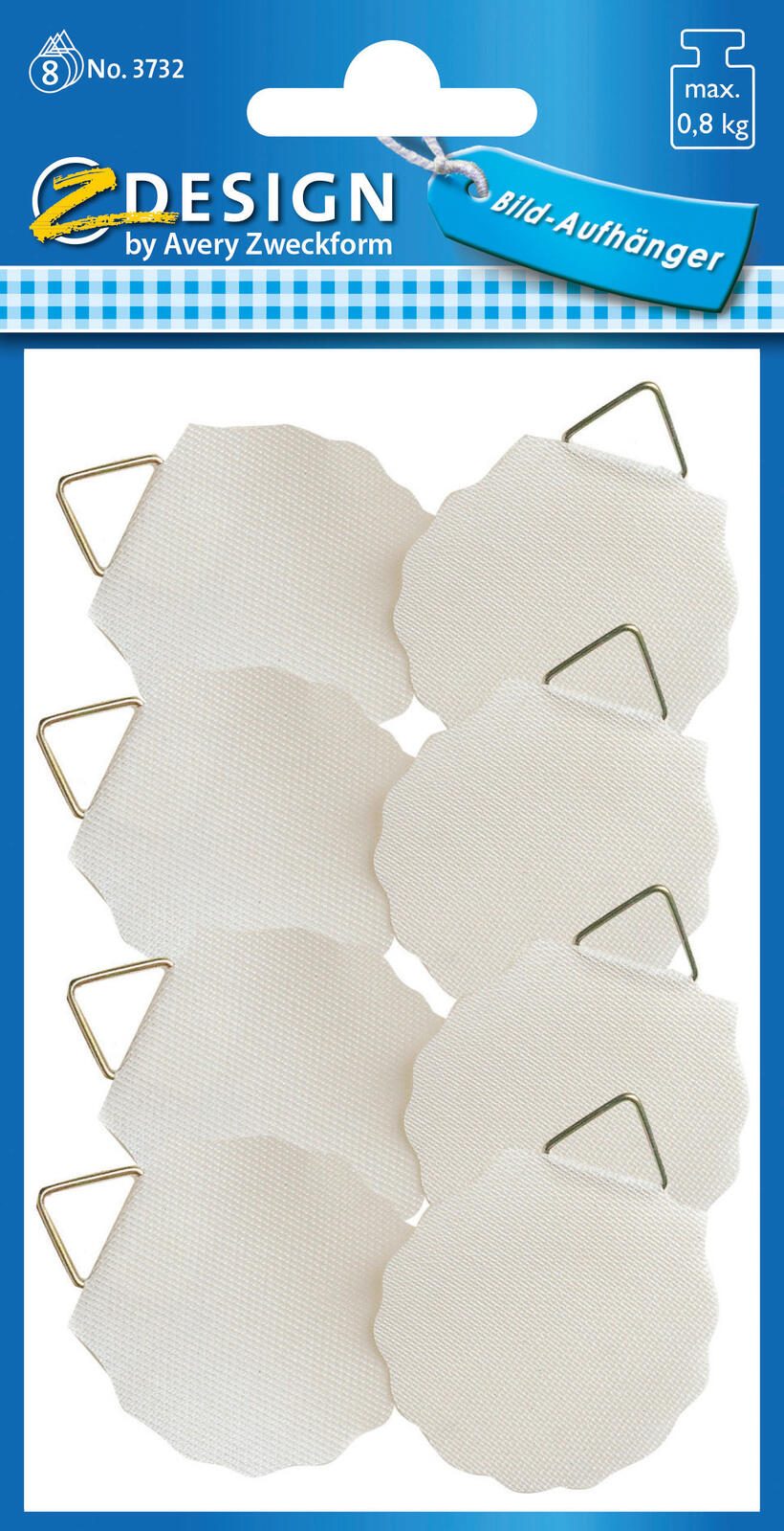 AVERY Zweckform Bildaufhänger selbstklebend 30 mm x 30 mm weiß