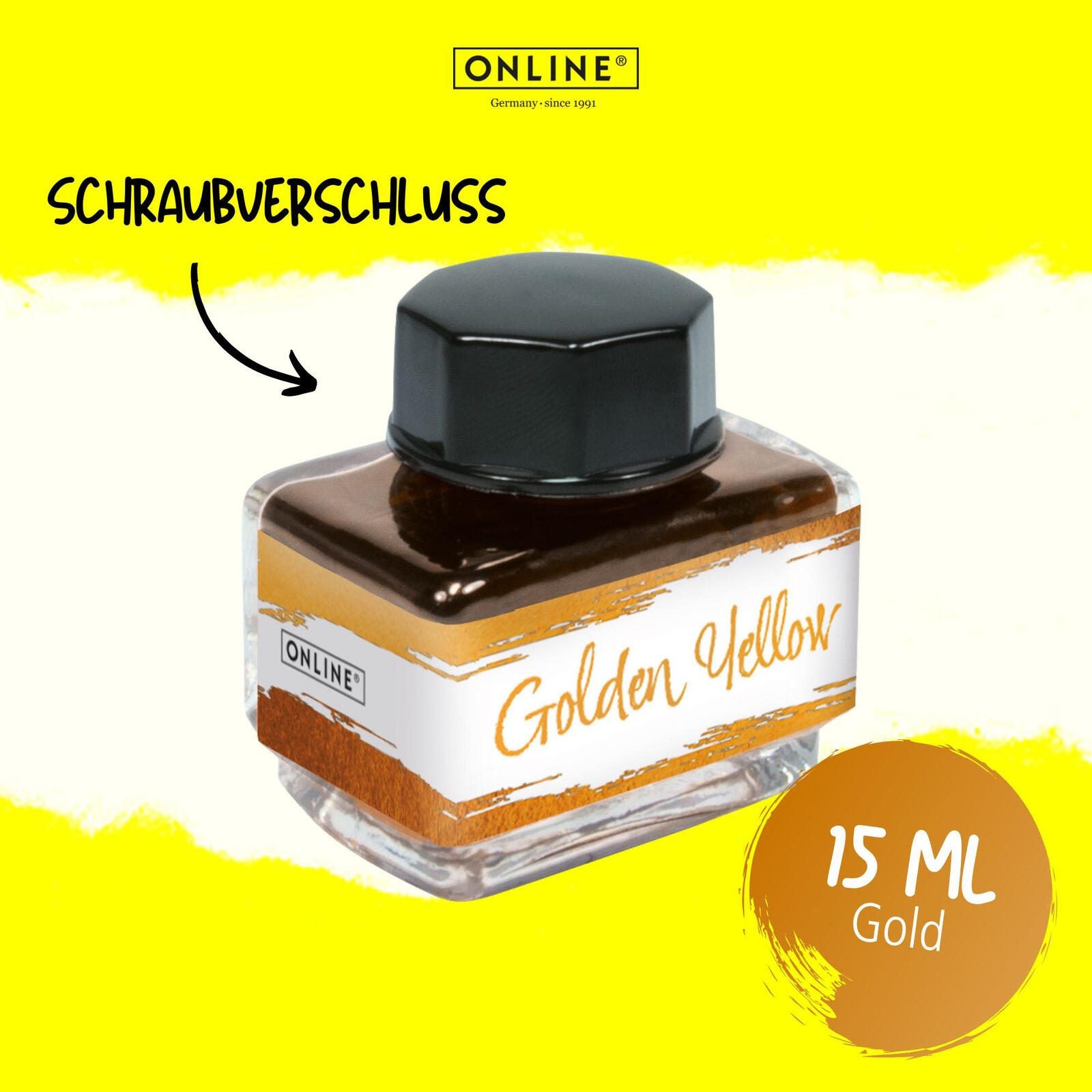 ONLINE® Tintenfass Golden Yellow