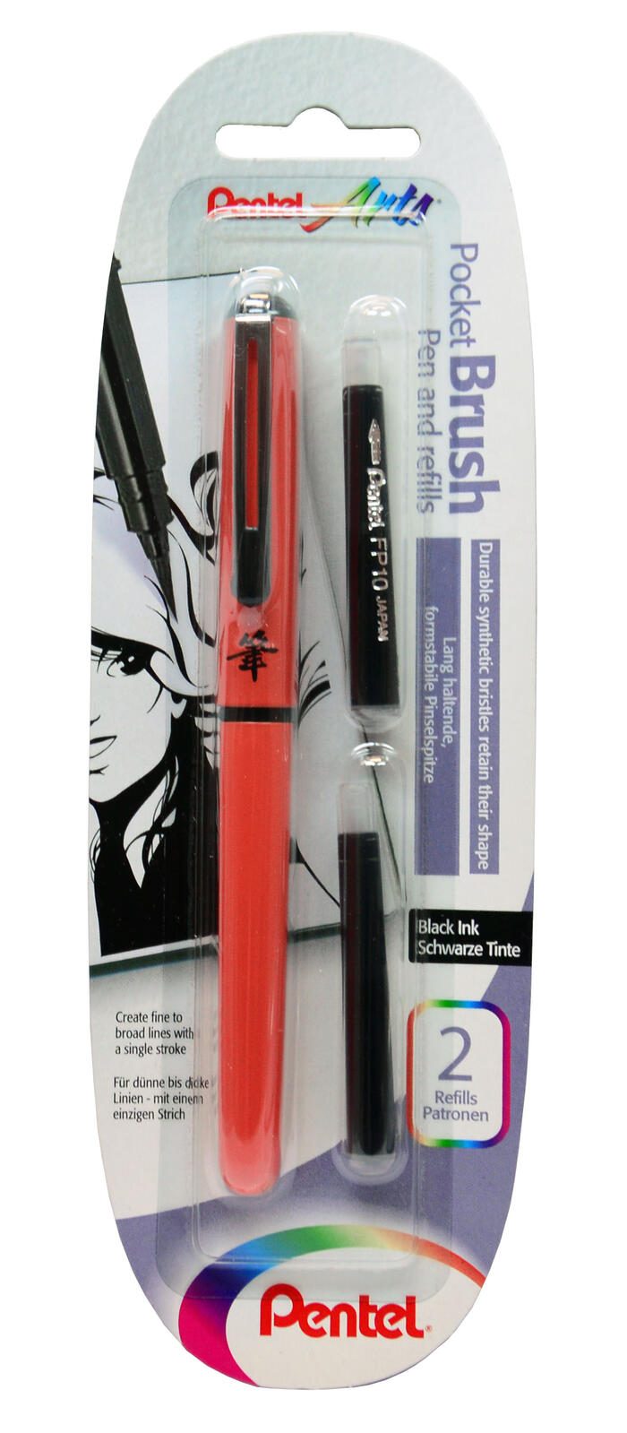Pentel Brush-Pen Schwarz 0.35 mm