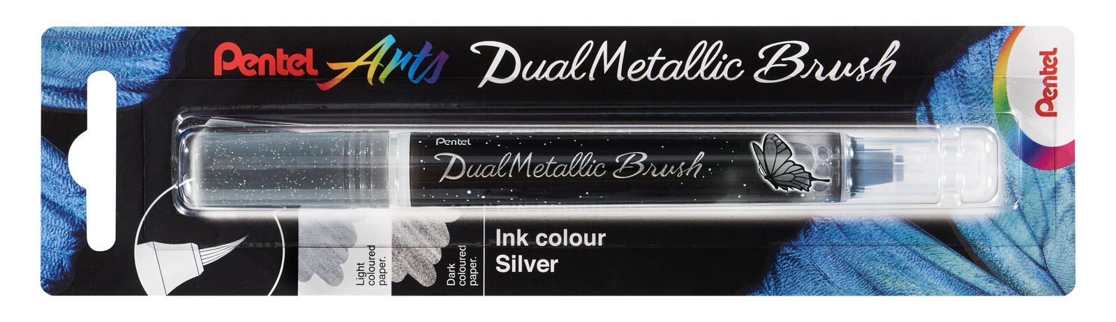 Pentel Brush-Pen Silber 1.0 mm