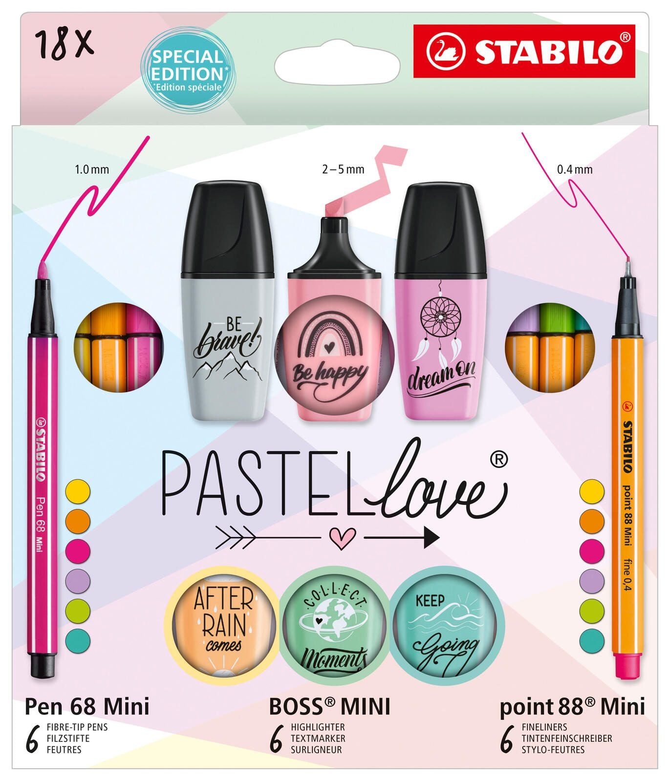 STABILO Schreibset Pastellove farbsortiert