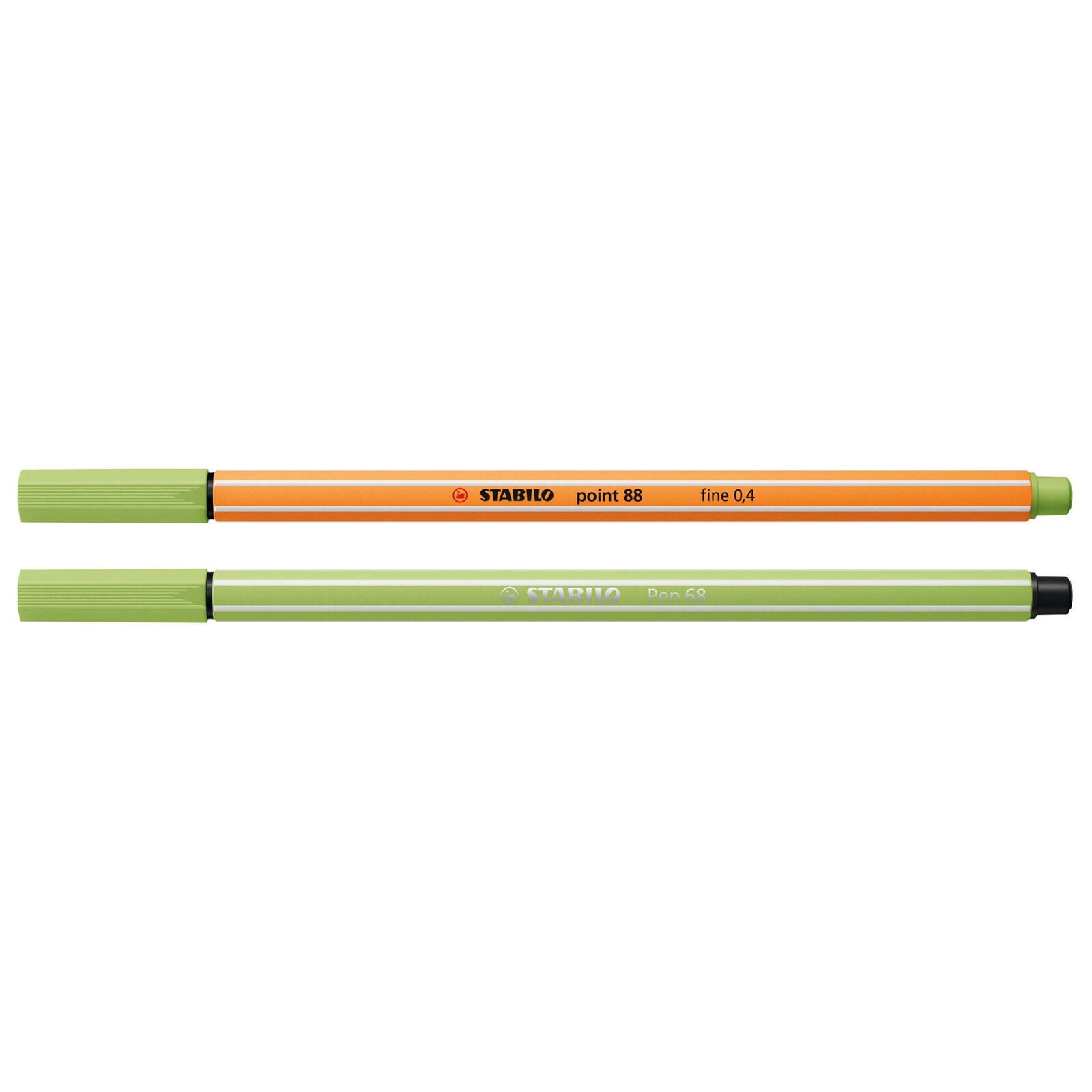 STABILO Schreibset Pen 68/point 88 PASTELlove eukalyptus, hellgelb, hellorange, pistazie, rouge, warmgrau
