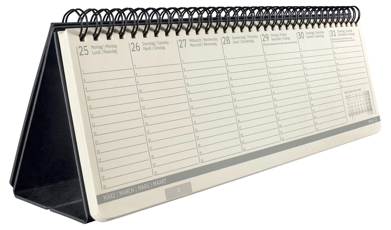 SIGEL Tischquerkalender schwarz 2024