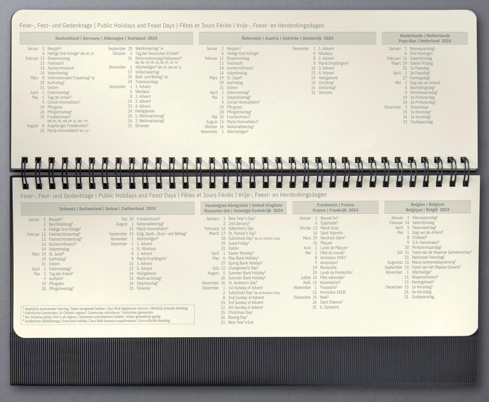 SIGEL Tischquerkalender schwarz 2024