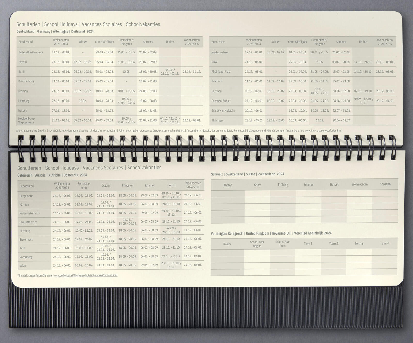 SIGEL Tischquerkalender schwarz 2024