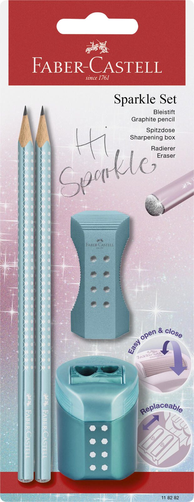 FABER-CASTELL Bleistift-Set Grip Sparkle